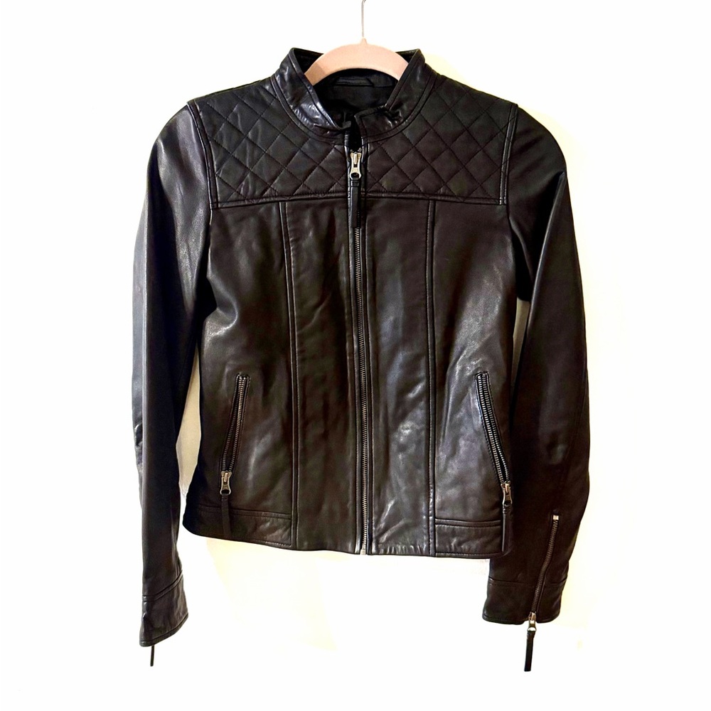 MDK - Leather Motorcycle Jacket - Black (Size 34) (NWOT)